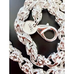 Elegant 925 Sterling Silver Byzantine Chain Bracelet - 8-Inch / 20cm